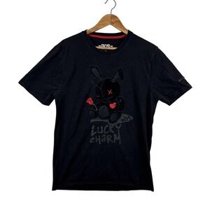 BKYS Shirt Mens Medium Black Lucky‎ Charm Bunny Graphic Streetwear Tee Crewneck